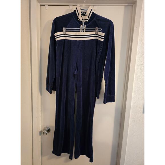 NYL New York Laundry Velour Track Set Full Zip Jacket Pullon Pants TOP XL Bot L - Picture 2 of 16